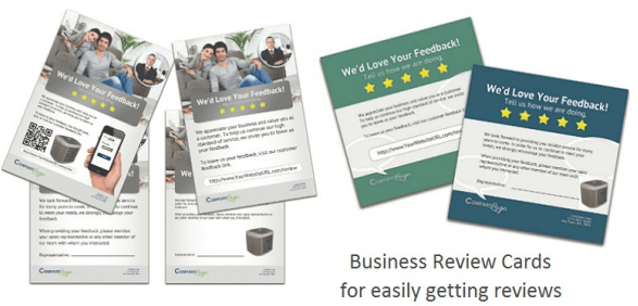 Generate Google reviews - example of review request cards.