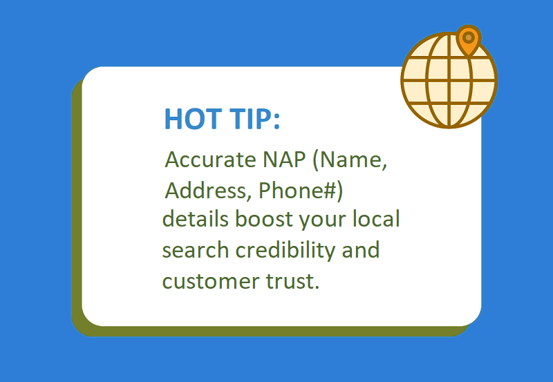 Key info about NAP in association with local SEO.