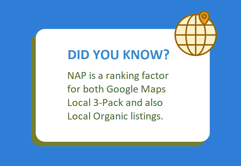 About NAP being a local SEO ranking factor.